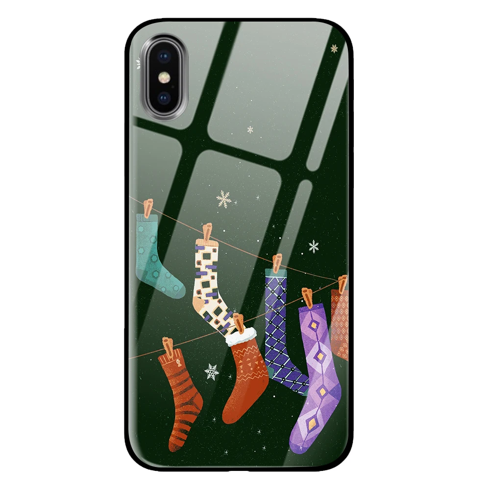 8 Роскошный Рождественский постер из закаленного стекла для iPhone 5 5S 6 6s 7 8 Plus X XS XR 11 Pro Max - Цвет: 8