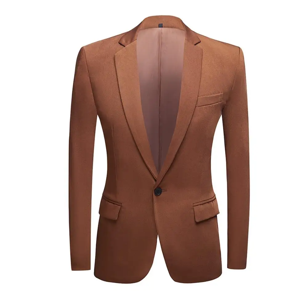 Мужской однотонный повседневный костюм из двух предметов (пиджак + брюки) для