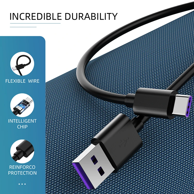 Robotsky 5A быстрозаряжающий кабель с разъемом USB C для Huawei Mate 20 P20 Pro Honor 10 супер быстрое