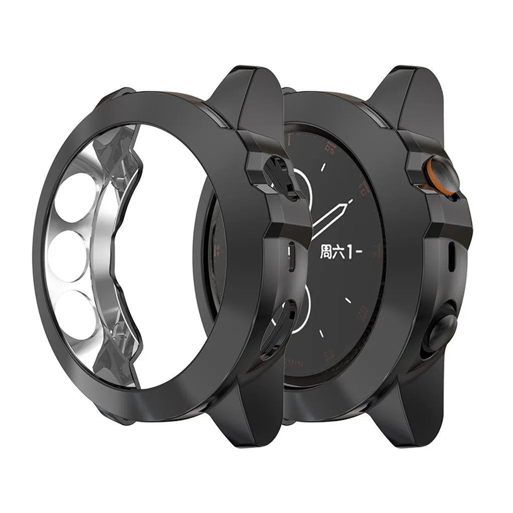 Ouhaobin Smart Accessories Case Cover For Garmin Fenix 5X Watch Electroplate Replacement TPU Case Shell Protector 930#2