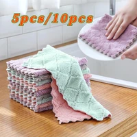 kitchen cleaning rag double sided dish washing cloth strong absorbent scouring pad dry and wet kitchen towel toallas de cocina