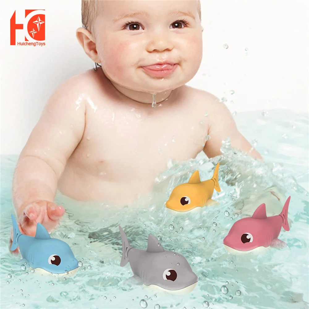 

Summer Cute Animal Baby Bath Toys For Baby Boys And Girls Shark Clockwork Swimming Water Toy For Bathroom Bathtub