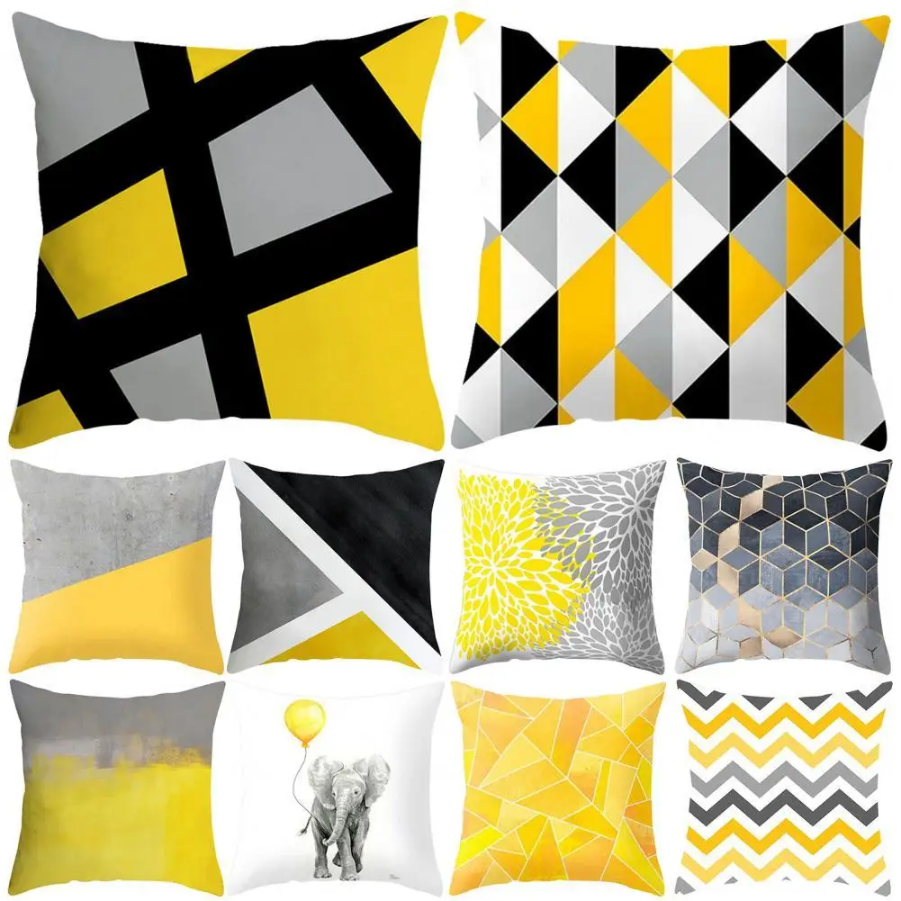 

Premium Pillow Cover Geometric Print Wear-Resistant Washable Polyester Bedding Decorative Pillowslip Home Decor for Living Room