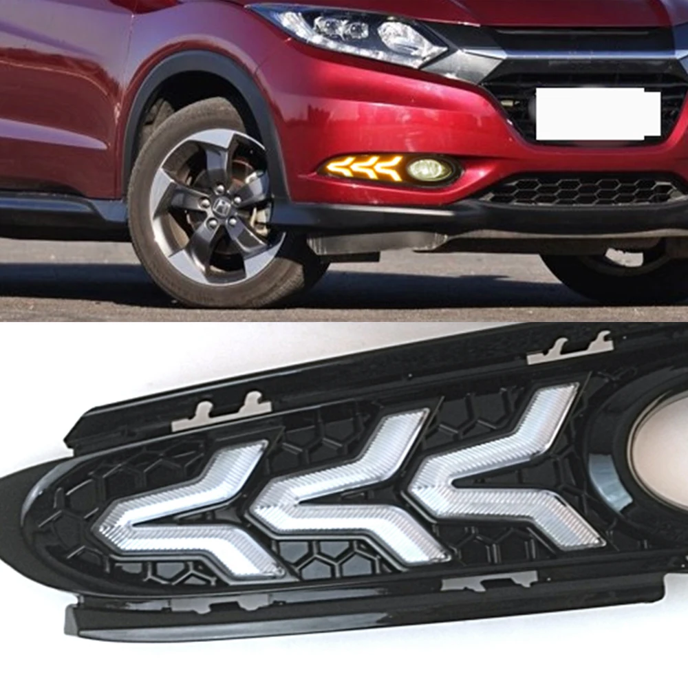 Автомобиль мигающий 2 шт DRL для Honda HRV HR V 2014 2015 2016 2017 2018 дневные ходовые огни