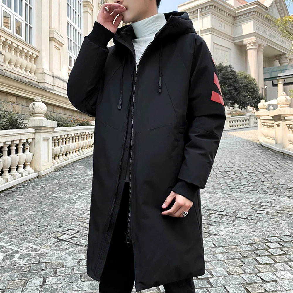 

Fashion Men's Winter Jacket Man Long Parkas 2019 New Fashion Padded Winter Thicken Outwear Warm Male Jacket Hooded Overcoat