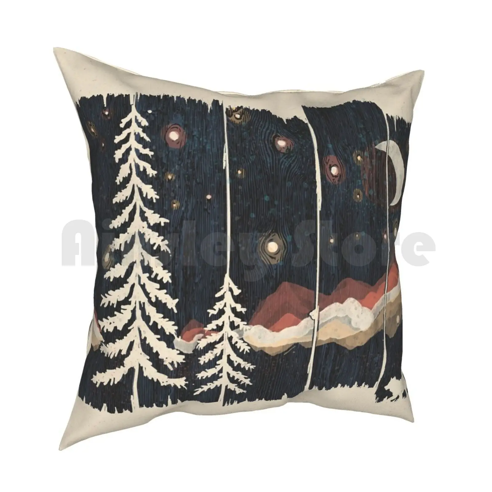 Звездная ночь в горах... Подушка с фотографией домашняя мягкая Накидная Ndtank