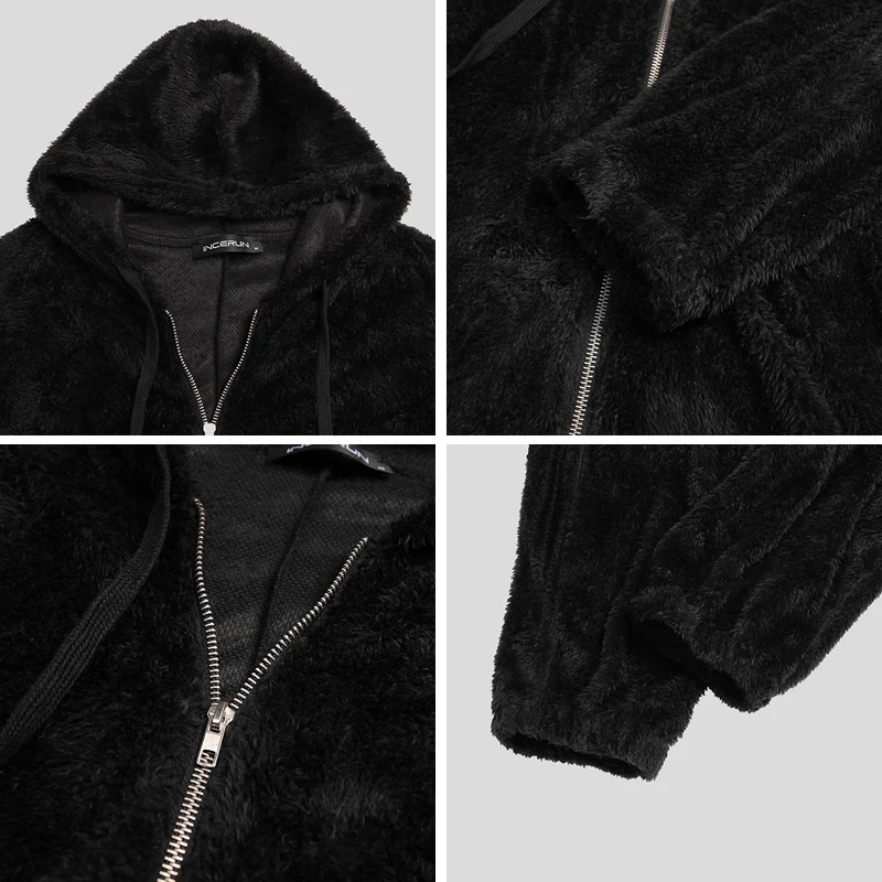 Зимние мужские Пижамные комбинезоны Флисовая теплая Домашняя одежда с длинным