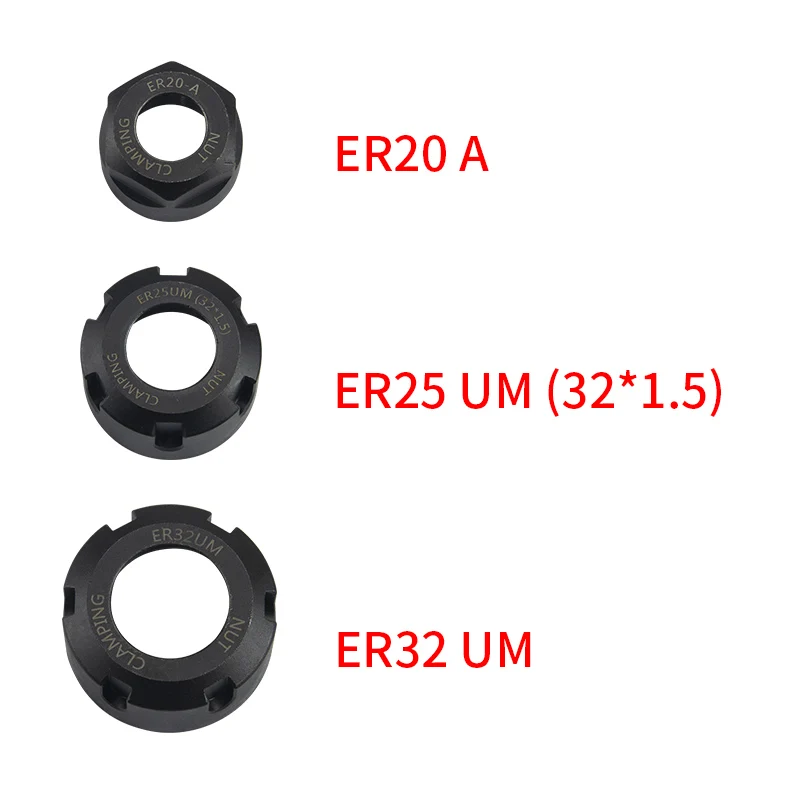 5/10 шт. цанги ER Гайка ER8-A ER8-M ER11-A ER16-A ER20-A ER25-UM ER32-ER40-UN UMInternational Стандартный гайка