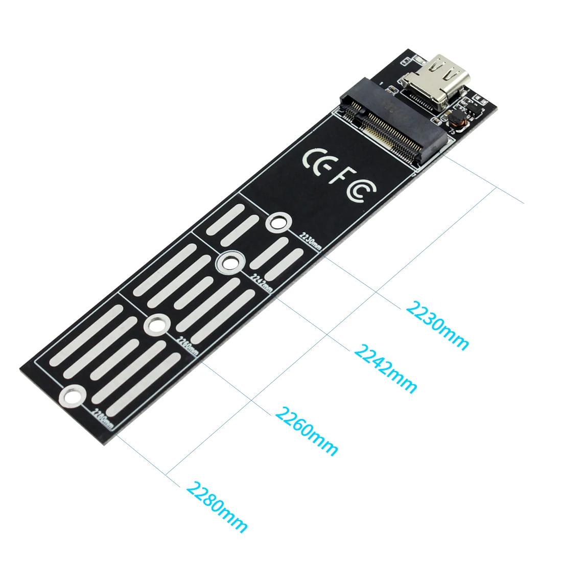 Drop Ship 50pcs USB 3.1 to M.2 for NGFF SSD Hard Disk Box Adapter Card HDD Case w Type-C Cable for 2230/2242/2260/2280 m2 SATA