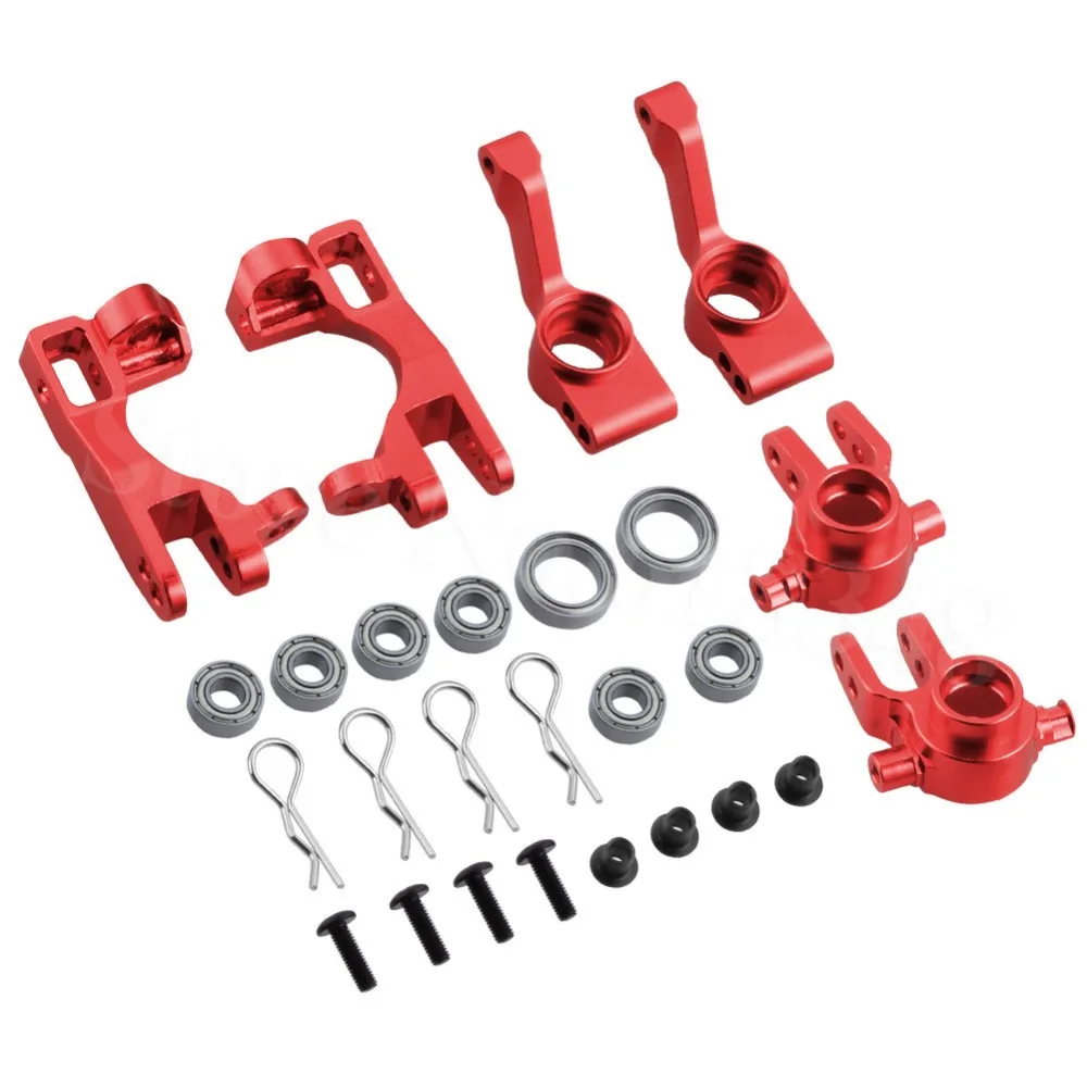 For 1/10 Traxxas Slash 4x4 Aluminum Steering Knuckle Blocks Caster C-Hubs Stub Axle Carriers Replacement of 6837 6832 1952