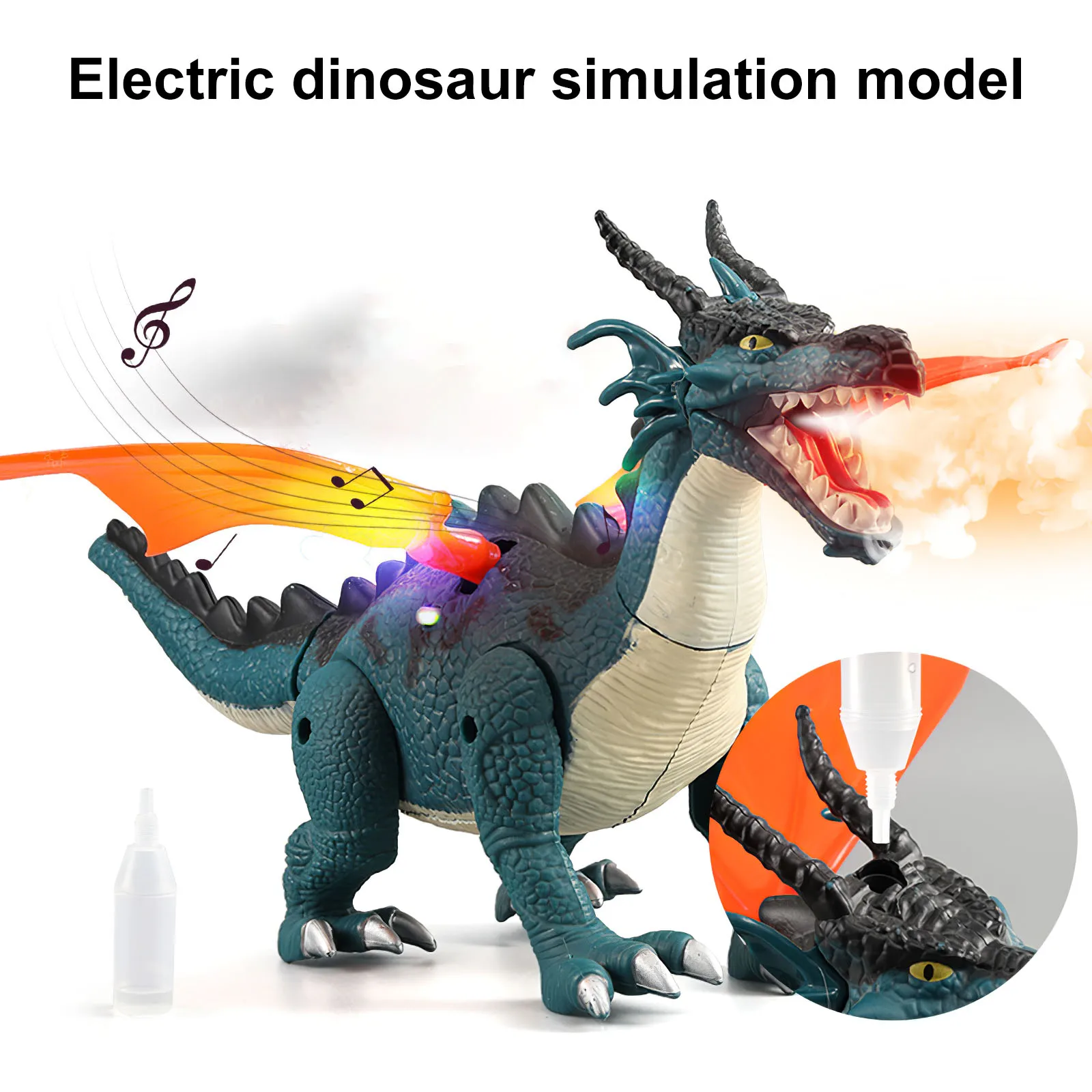

1 Pcs Children Dragon Dinosaur Robot Singing And Dancing Robots Dinosaur Toys With Sound Effects Sprayable Non-Toxic Toy