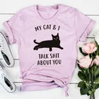 2021 Новая модная женская модная футболка, летние Забавные топы с круглым вырезом и короткими рукавами, хлопковая футболка с надписью My, футболка с изображением кошки, топы M200