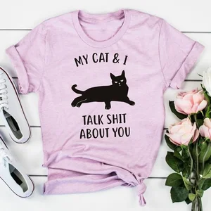 2021 Новая модная женская модная футболка, летние Забавные топы с круглым вырезом и короткими рукавами, хлопковая футболка с надписью My, футболка с изображением кошки, топы M200