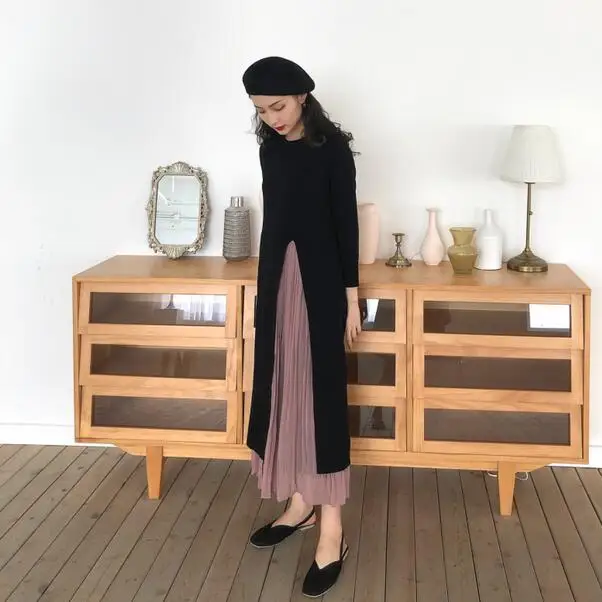 new autumn winter dress women black ladies vintage vest DC114 | Женская одежда