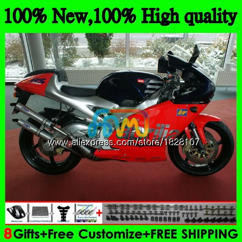 

RS125R For Aprilia RS 125 R RR RS125 99 00 01 02 03 Red silver 04 05 64BS.24 RS4 RS-125 1999 2000 2001 2002 2003 2005 Fairing