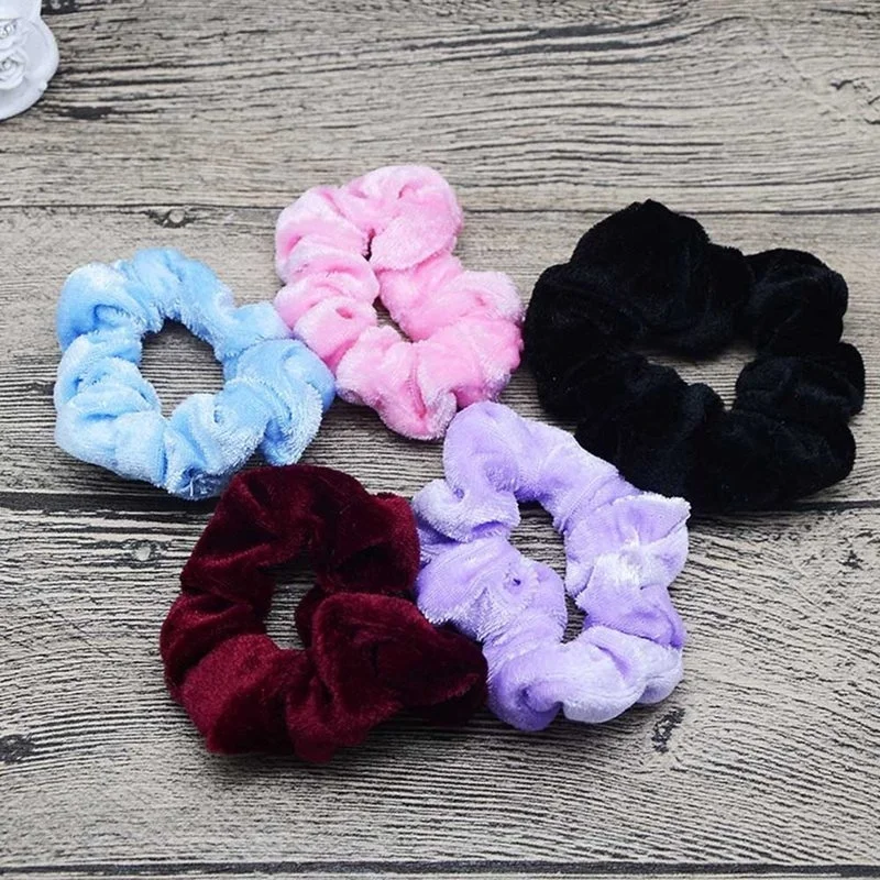 6pcs Velvet Band Scrunchie Elastic Hair Ties Headwear Rope Adult Accessories Simple | Дом и сад