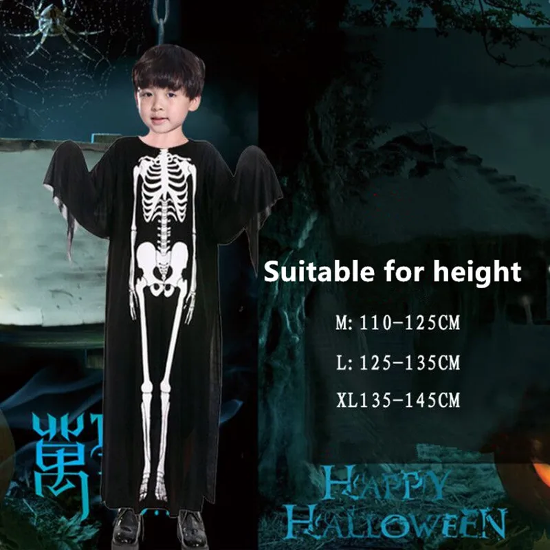 Костюмы на Хэллоуин для мальчиков Человек Призрака с черепом костюмированной
