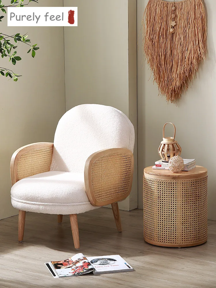 Скандинавский ротанговый стул PurelyFeel из массива дерева простое искусство