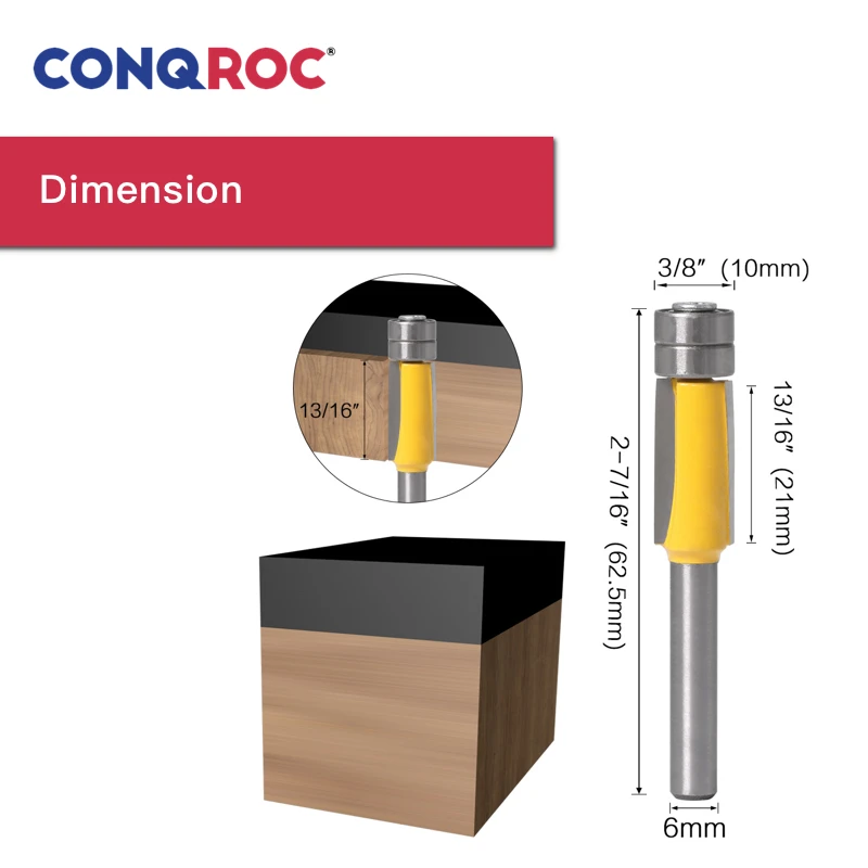 Фрезерный станок с прямым хвостовиком 6 мм фреза двойным подшипником инструмент