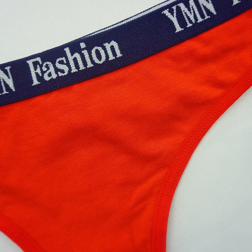 

6 Pcs Lot Sexy G String Women Underwear Cotton Panties Thongs for Lady Sports Style Low Waist Thongs Solid Color Letter T-back
