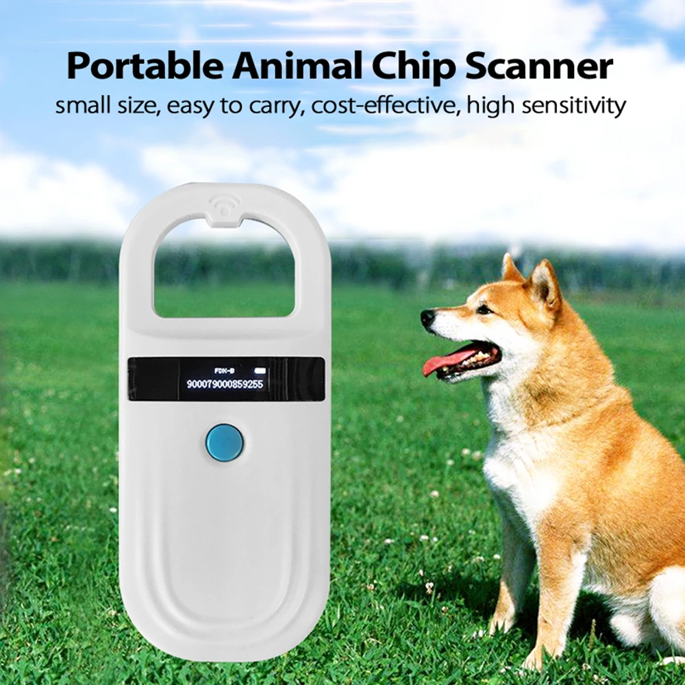 

Rechargeable Animal Chip Pet Chip Scanner Handheld Reader OLED Display Screen Animal Identification Pet Tags Scanner