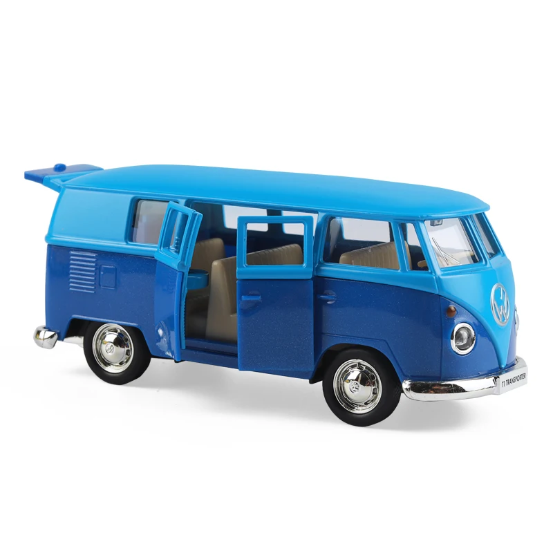 

1:36 Diecasts Car Model HOBEKARS RMZ Children Simulation Metal Alloy T1 Bus Toys Pull Back For Kids Birthday Halloween Gifts