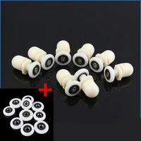 8pcsset 19232527mm plastic partiality glass bearing rollers for sliding door pulley wheels runner shower cabin spa room