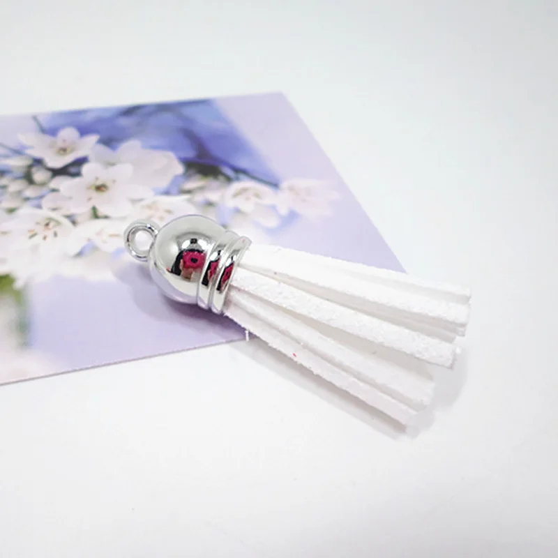 Металлическая крышка подвески из искусственной кожи с кисточками Брелоки DIY