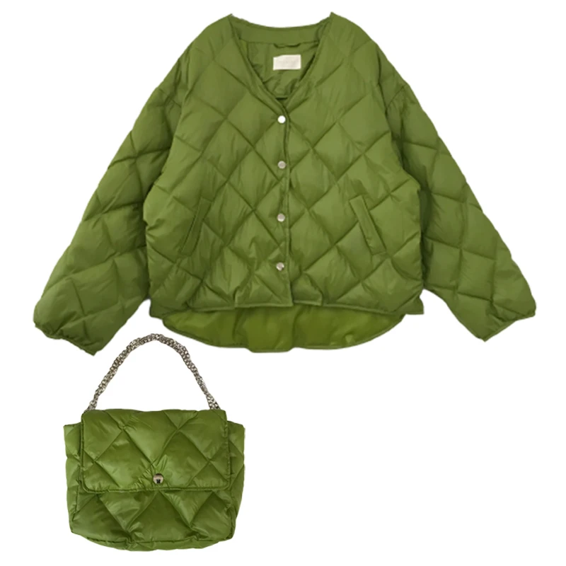 2019 новая хлопковая одежда ромбовидная хлеб сосновая зимняя женская куртка |