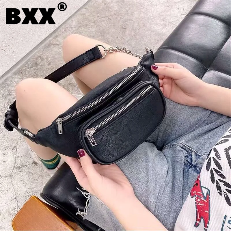 

[BXX] Woman New Vintage Crossbody Bag PU Leather Personality All-match For Ladies Cute Chest&waist Bag Fashion Tide 2021 GF0695