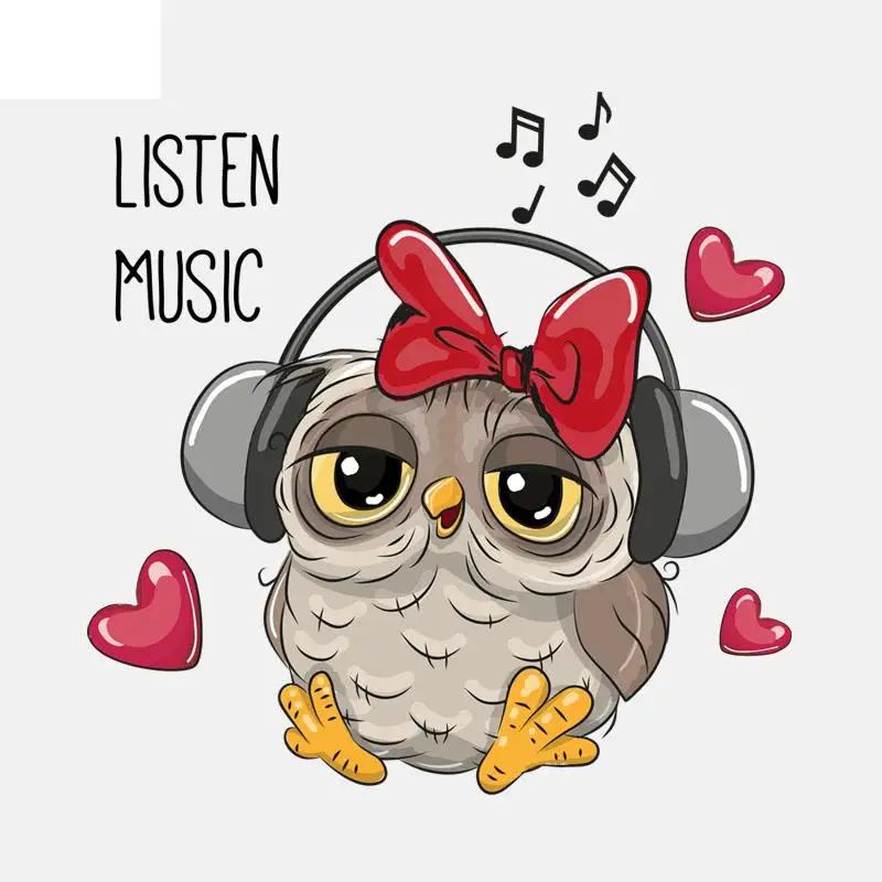 

Owl Listening To Music PVC High Quality Car Sticker 13*8cm