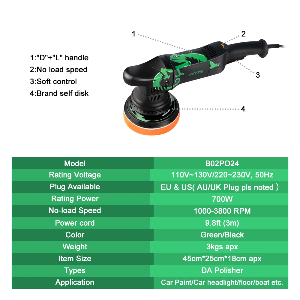 Цена орбитальная шлифмашина Машинка Для Полировки Автомобиля BATOCA, 700 Вт, Машинка Для Полировки Автомобиля, 6 дюймов