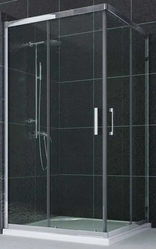 Душевая кабина 2 фиксированная с раздвижными дверями на высоте 195 см Прозрачное