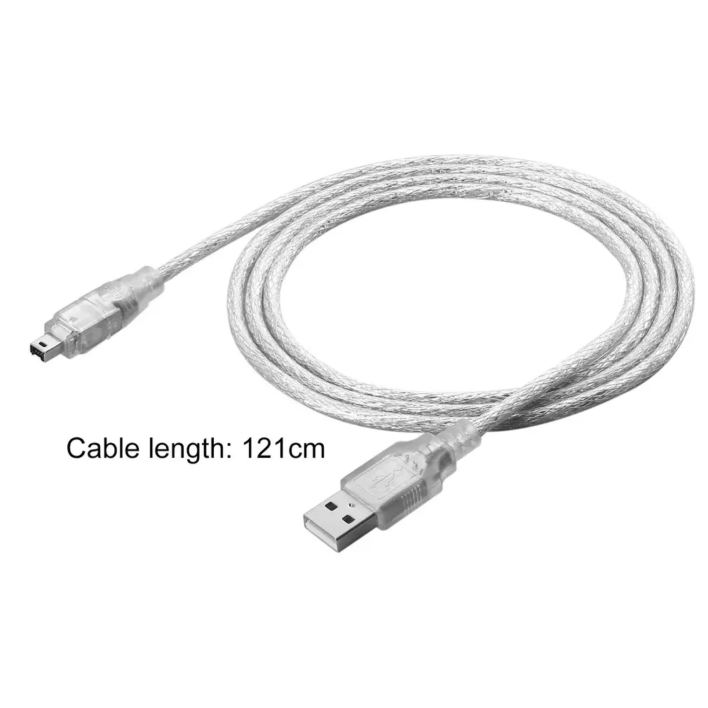 

1.2m USB 2.0 Male To Firewire iEEE 1394 4 Pin Male iLink Adapter Cable Male To Male Cable Light White Flexible Cable
