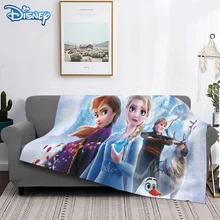 Couverture imprimée de dessin animé Disney la reine des neiges pour enfants et adultes, plaid chaud en flanelle Sherpa, couvre lit pour canapé et lit  (1)