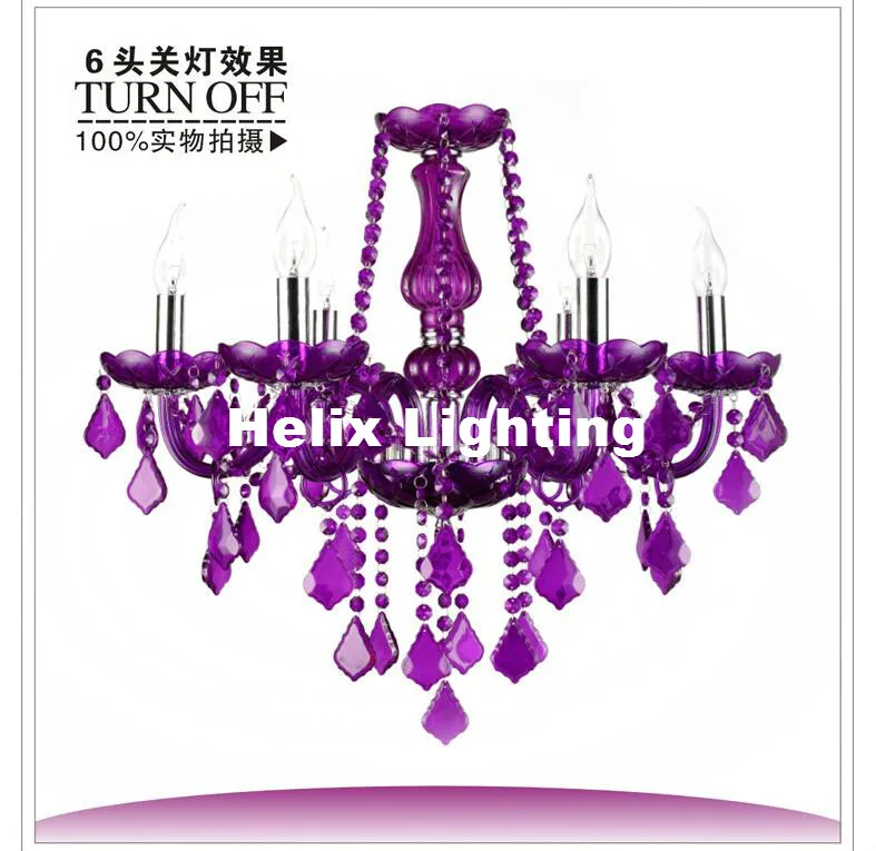 

Tiffany Purple Decora Modern Luxurious Export Purple Crystal Chandelier 6/8/10/15Arms Export Class A Indoor Crystal Chandeliers