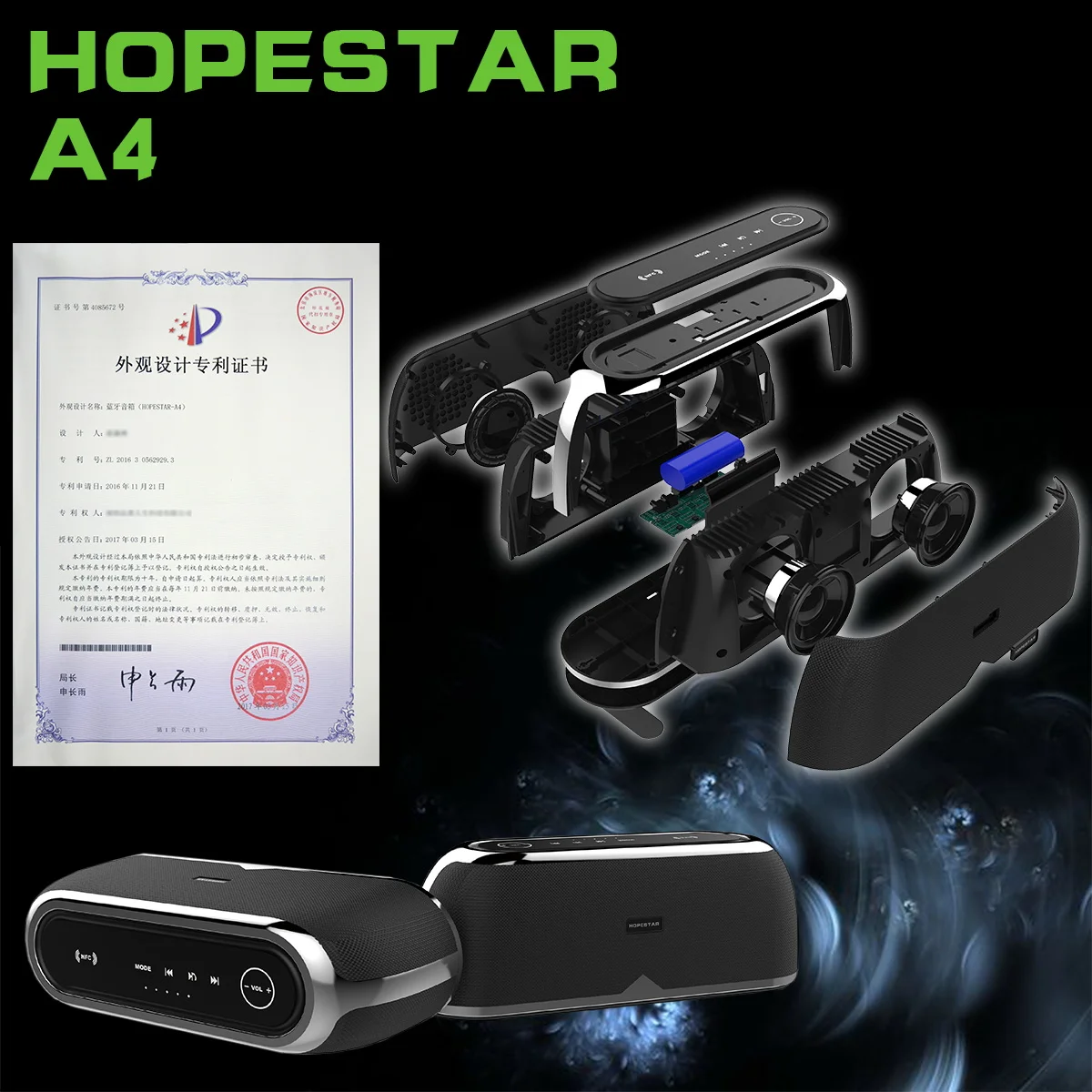 HOPESTAR A4 Настольный bluetooth динамик высокой мощности высококачественный беспроводной динамик HIFI подарок сенсорный NFC