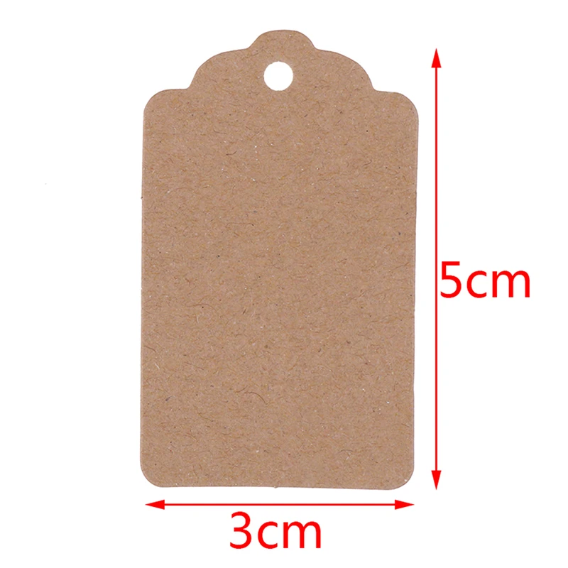 100Pcs/Lot Kraft Paper String Price Tags Blank Jewelry Label Gift Cards With 20m | Дом и сад