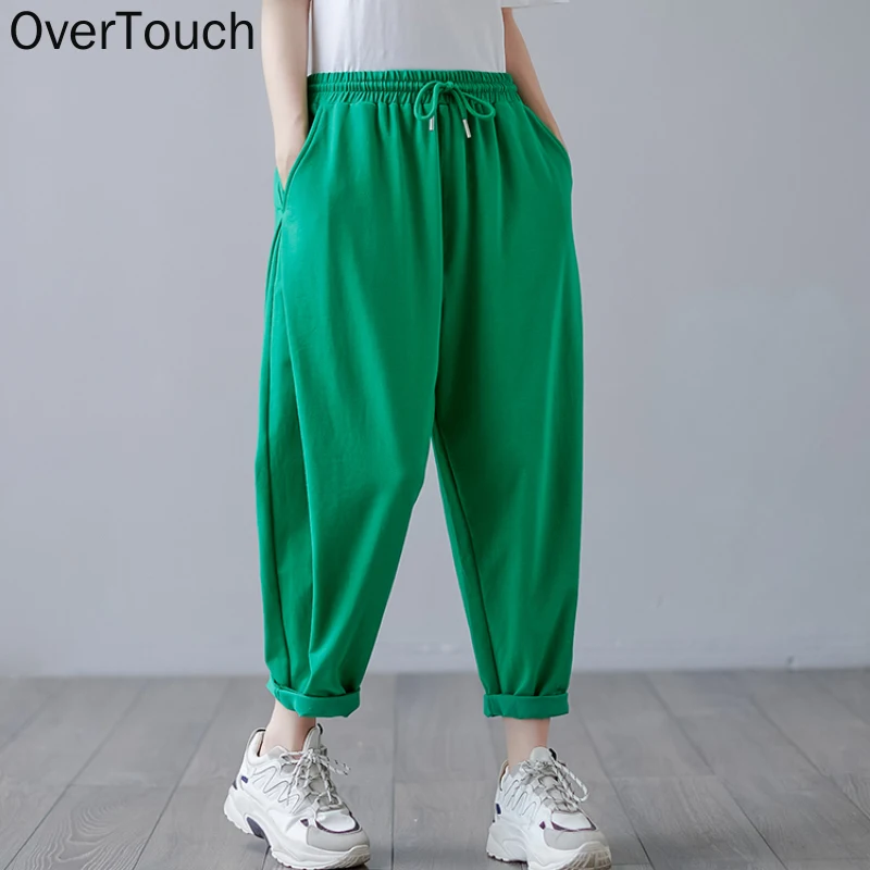 

Plus Size Women Female Elastic Slacks Pants Cotton Basic Office Home Wear Belt Trousers Fashion Pants Green Sweatpants