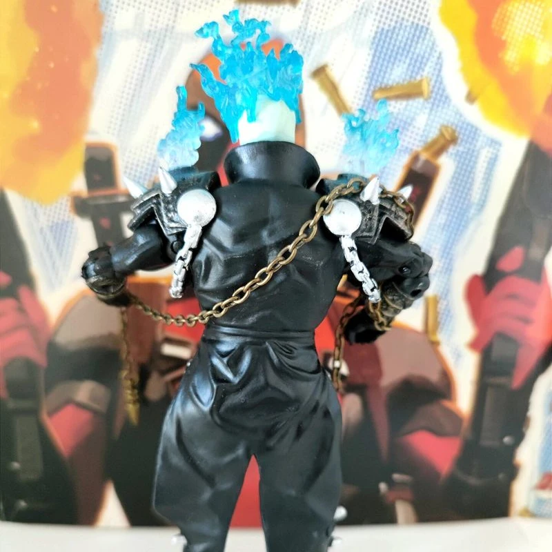 Фигурка героя аниме Легенды Marvel Призрачный гонщик оранжевая и синяя Подвижная