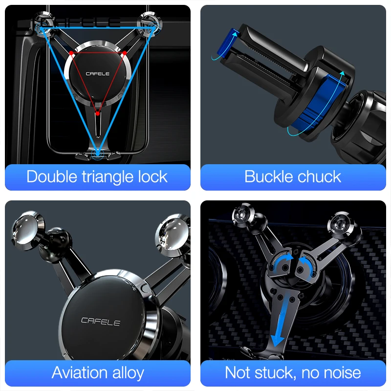 Cafele Air Clip Mount держатель для мобильного телефона Автомобильный без магнитного