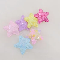 30pcs 4cm shiny star appliques for childrens crafts headwear accessories diy hair clips decoration wholesale