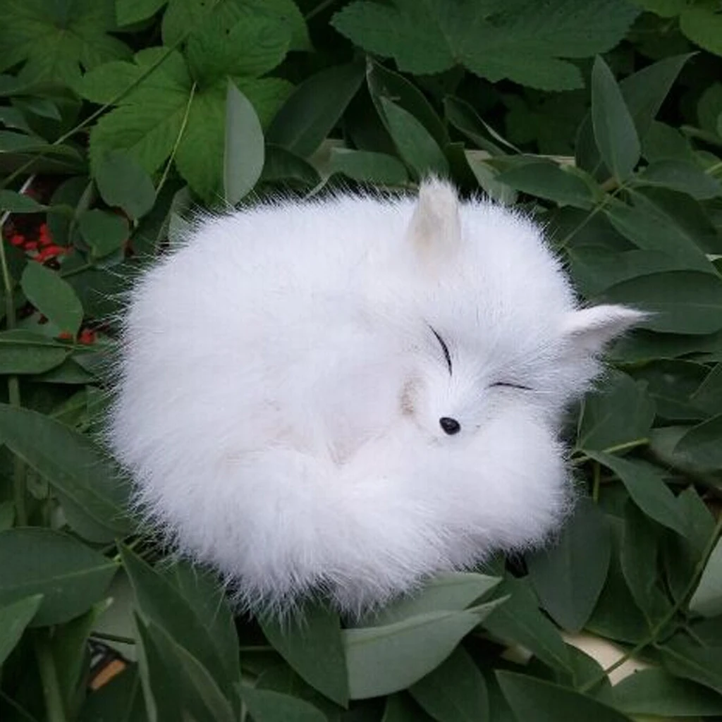 

Fashion Home Decor Animals Simulation Stuffed Animals Sleeping Foxes White