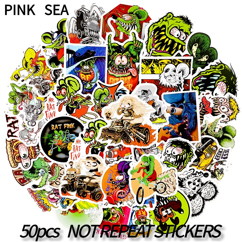 10/30/50Pcs/set Tales Of The Rat Fink Cartoon Stickers For Skateboard Scrapbook Bicycle Motorcycle Laptop Luggage Suitcase Decal