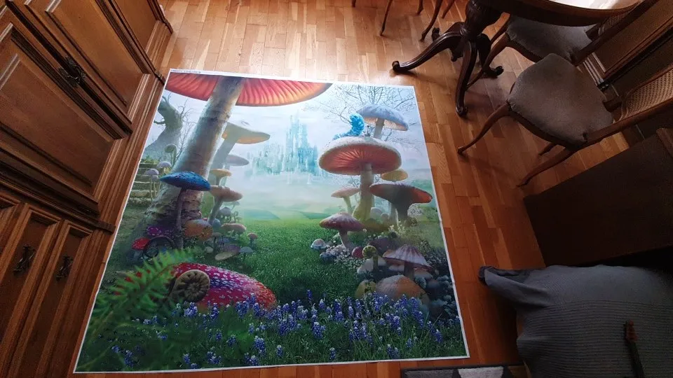 Фотозадник Capisco Fantasy Fairy Tale Wonderland Mushroom Castle для фотосессий, персонализированный фон для студийных съемок.