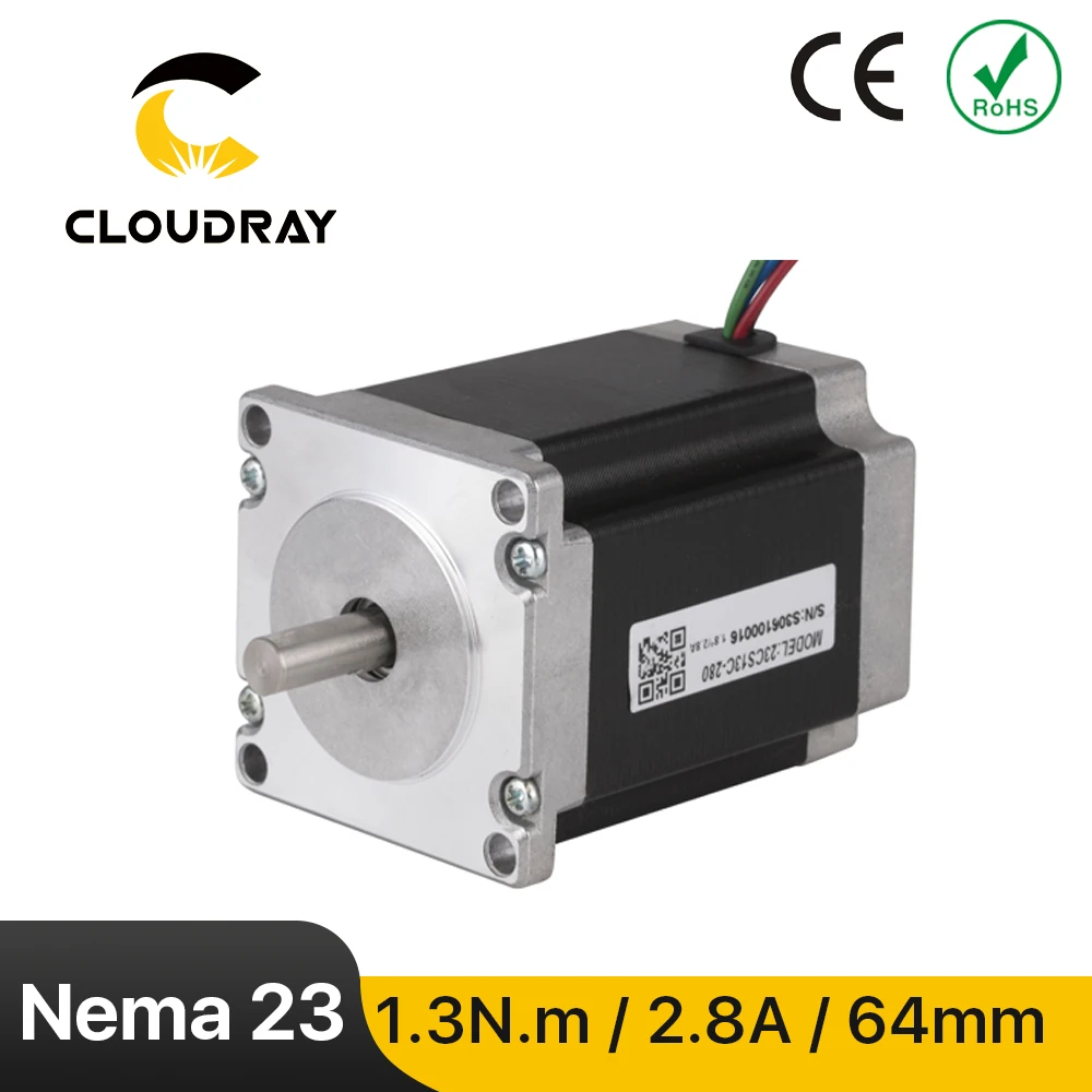 Шаговый электродвигатель Nema 23 64 мм 2 фазы 1 3 нм 8 А 4 проводной кабель для 3D принтера