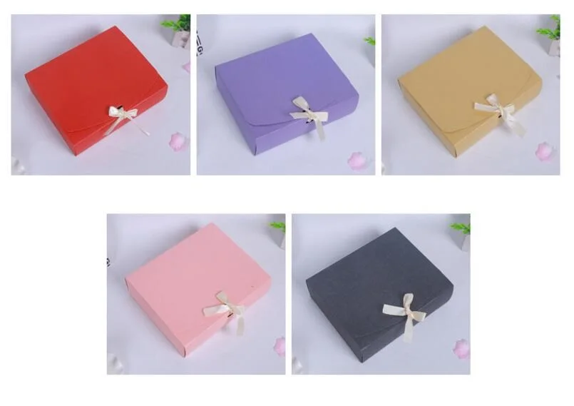 50 шт большие бумажные подарочные коробки для упаковки цветной картон картонная