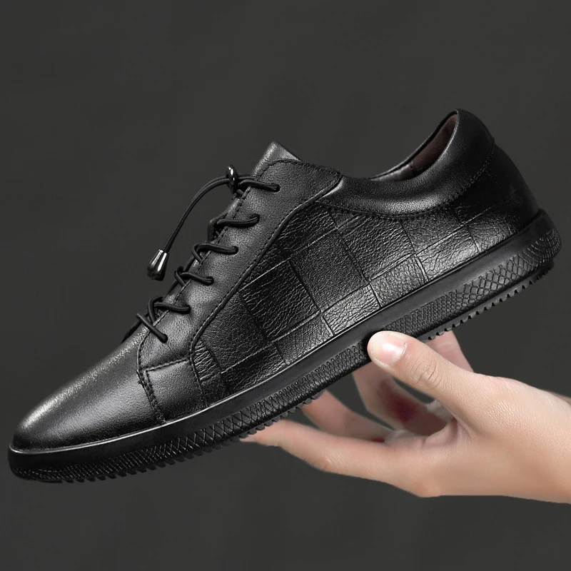 Кроссовки мужские из натуральной кожи Повседневные Дышащие прогулочная обувь