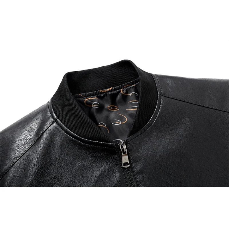 Куртка Szie 60 мужская из искусственной кожи модное пальто однотонная Повседневная