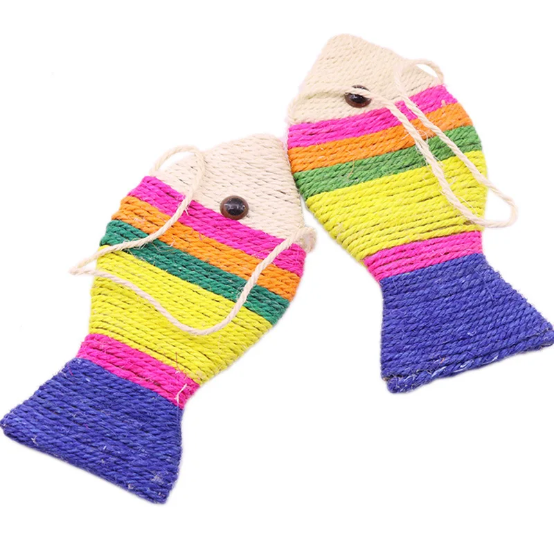 

Cat Toy Fish Scratch Board Pad Sisal Rope Braided Pet Interactive Scratcher Play Scratch Bite Products Gifts Suppliers Tools Toy